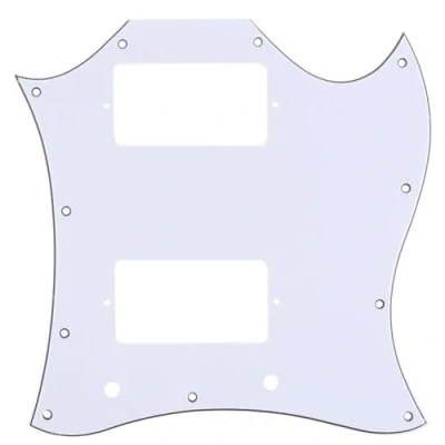 Image of Musiclily Pro 11 Hole Large Full Face Guitar Pickguard for Import SG, 3Ply White