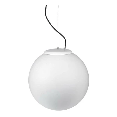 Image of Cisne Large Outdoor Globe Ceiling Pendant Light White IP44, E27