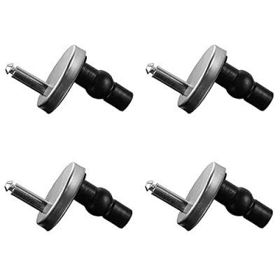 Image of 4 Pcs Toilet Seat Hinges Fixings, Quick Release Top Fix Blind Hole Fittings Expanding Rubber Screws, Home Office Restroom (R 55mm)