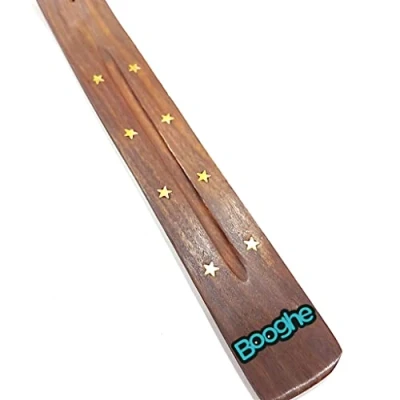 Image of Booghe Handmade Wooden Incense Sticks Holder or Burner Ash Catcher (1)