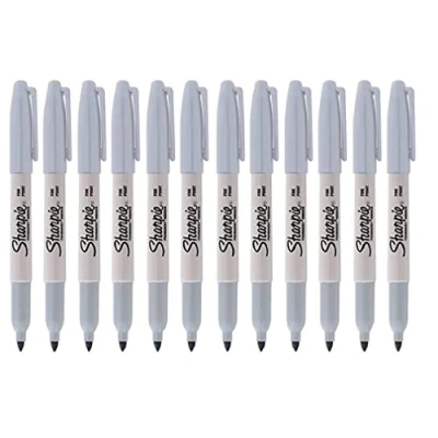 Image of Sharpie Fine Point Permanent Marker Slate Grey 12 Pack