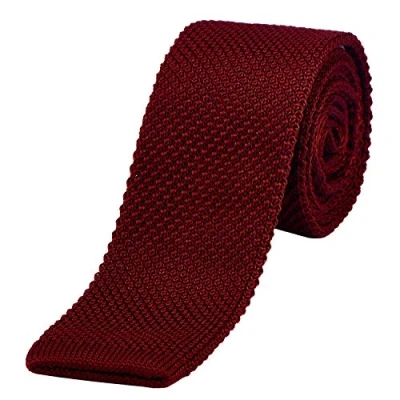 Image of DonDon Men&#039;s Knit knitted Tie slim grey anthracite