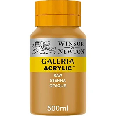 Image of Winsor &amp; Newton 500ml Bottle Galeria Acrylic Colour with Nozzle Cap Raw Sienna Opaque