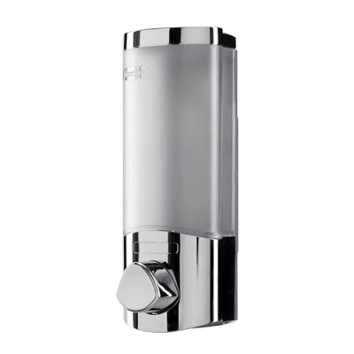 Image of Croydex Single Soap Dispenser, Shower Dispenser Wall Mounted, Lifts Off for Easy Refill, Gel Perfect Bathroom or Kitchen, Eliminates Clutter, All Fixings Included, Chrome