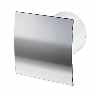 Image of Prostko Polished Chrome Bathroom Extractor Fan 100mm / 4&#039;&#039; with Pull Cord Switch S100WPEH