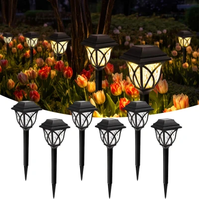 Image of EXTRASTAR Solar Garden Lights, LED Powered Pathway Light, IP44 Waterproof for Garden, Ground, Path, Yard, Landscape, Pack of 6(Warm White)