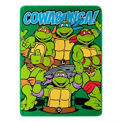 Image of Northwest Nickelodeon Fleece Throw Blanket Teenage Mutant Ninja Turtles, Cowabunga Dudes, 46&quot; x 60&quot;
