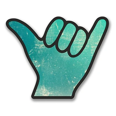 Image of 2 x 10cm Shaka Surfer Hand Vinyl Decal Sticker Car Laptop Surf Camper Van #6358 (10cm Wide 8cm Tall)