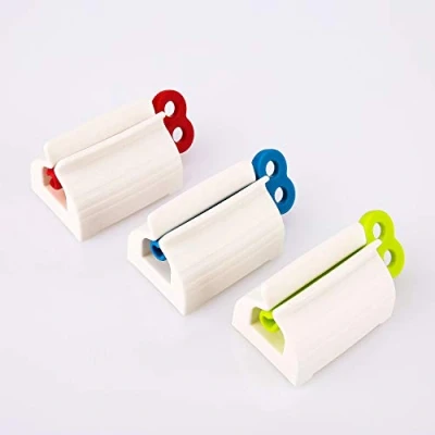 Image of Luter Pack of 3 Toothpaste Dispenser Tube Squeezer for Bathroom (Red/Blue/Green)