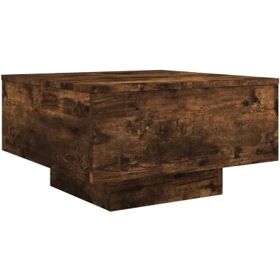 Image of vidaXL Coffee Table with LED Lights Smoked Oak 55x55x31 cm