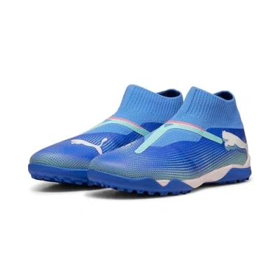 Image of Puma Future 7 Match Laceless TT Astro turf trainers, Men&#039;s, Size: 9, Bluemazing/white/electric peppermint Textile/synthetics