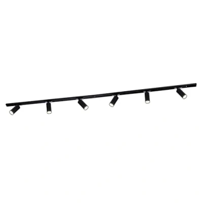 Image of Ledvion LED Track Lighting 2M + 6 Spots (5W, 2700K, Black, Dimmable), 1 Phase Fixture, Spot Fixture