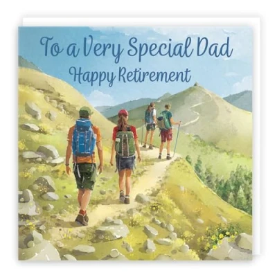 Image of Hunts England Walking Fun Retirement Card For Dad Milo&#039;s Gallery Walkers Retiring Hiking Fan