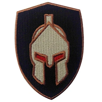Image of Spartan Battle Helmet Embroidered Badge Iron On Sew Patch