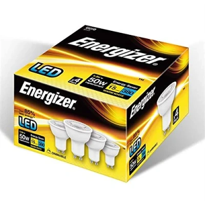 Image of S10327 Energizer LED GU10 380LM 5.2W Warm White DIMMABLE, Pack of 4
