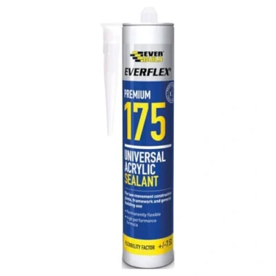 Image of Everbuild Everflex 175 Premium Universal Acrylic Sealant Quality White 380 ml