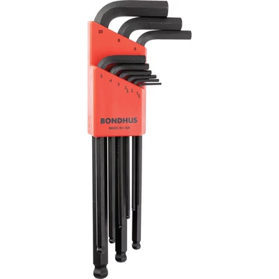 Image of Bondhus BLX9 Hexagon Ball End Key/L WRENCH Set 1.5mm 10mm (9 Piece)