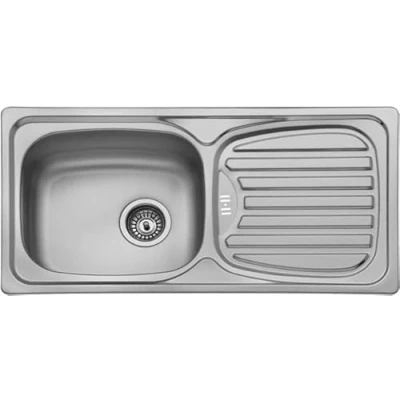 Image of ARA CHOICE Stainless Steel 1.0 Square Kitchen Undermount Sink Catering Single One Bowl Modern Reversible with Drainer &amp; Inset Wastes Set
