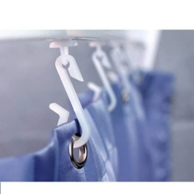 Image of Euroshowers Replacement Shower Curtain Hooks and Gliders for Rail Bendi Bendy Track Available as 6, 12, 18, 24, 36, 48 packs (24)