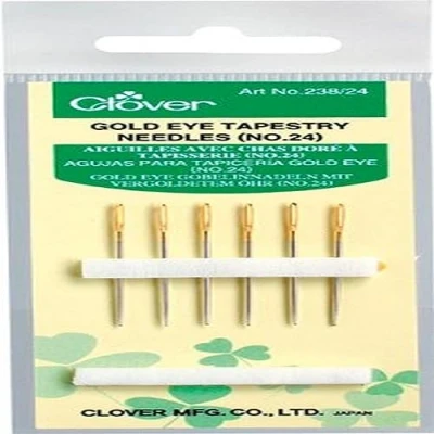 Image of Clover 238/24 Gold Eye Tapestry Needles No. 24, Assorted