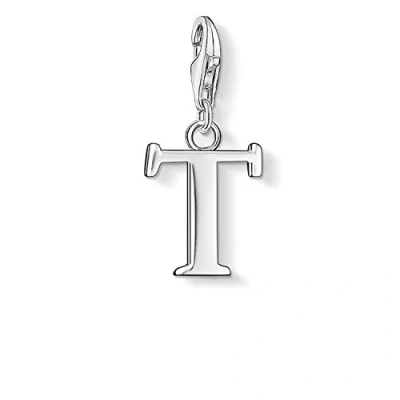 Image of Thomas Sabo Women Charm Pendant Letter T Club 925 Sterling Silver 0194 001 12