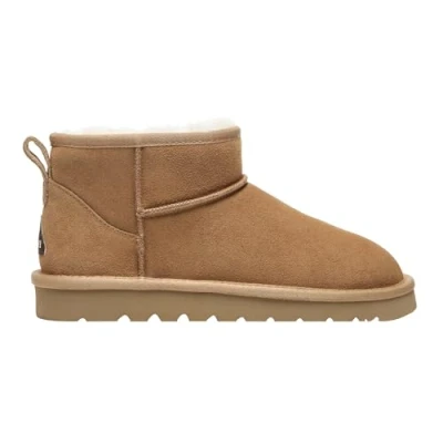 Image of EVERAU WOMEN Finch Ultra Mini Classic Boots Womens Warm Ankle Winter Sheepskin Suede Water Resistant Boots, Chestnut, UK 9/UK MEN 9