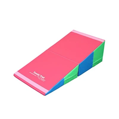 Image of Tumbl Trak Gymnastics Folding Wedge Incline Cheese Mat, Small, Bright Pastel, 60 cm x 122 36