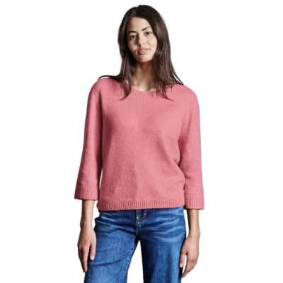 Image of Street One Women&#039;s A302875 Knitted Jumper with Crew Neck, Sugar Coral Mel, 12