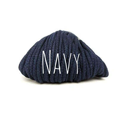 Image of Cotton Cord Yarn Rope 5mm Navy 100meters (109.36yards) for Crochet Knitting Macrame Weaving and DIY Projects Colorful Passions