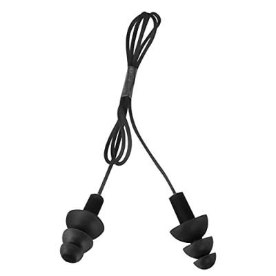 Image of Swimming Earplugs, Silicone Corded Swim Earplug Surfing Ear Plugs with Cord Waterproof for Swimmers Showering Bathing (Black) Aquatic Sports Supplies
