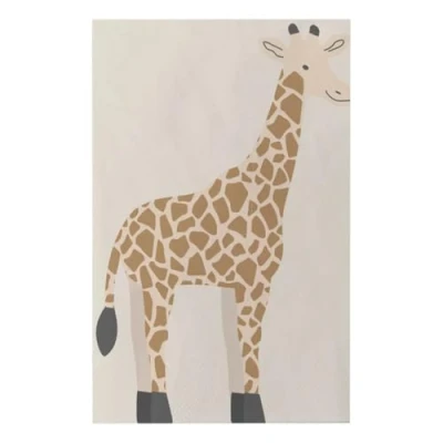 Image of Ginger Ray &#039;Let&#039;s Go Wild&#039; Eco Friendly Giraffe Shaped Napkins 16 Pack, Multi, Mittel