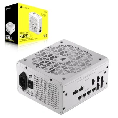 Image of CORSAIR RM750x SHIFT Fully Modular ATX Power Supply 80 PLUS Gold 3.0 PCIe 5.0 Zero RPM Side Interface White