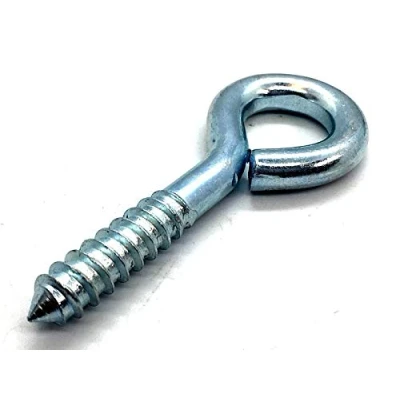 Image of 2 x Heavy Duty 75mm Screw Eye Bolt Lag Fixing With 15mm Eyelet