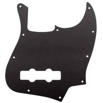 Image of Musiclily Ultra 10 Holes Anodized Aluminum J Bass Pickguard for Fender American Standard Jazz Bass, Black
