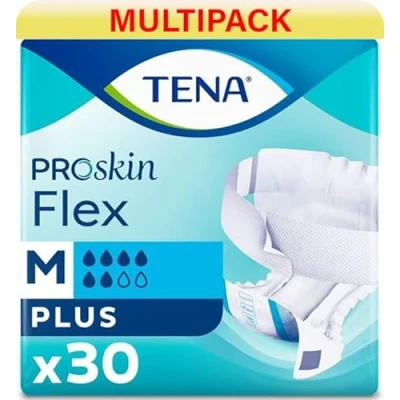 Image of TENA ProSkin Flex Plus Size Medium 6 Drops Incontinence Slips All in One 3 Pack of 30