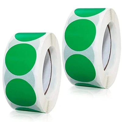 Image of Coloured Dot Stickers Round Color Coding Labels 1 Inch 25mm Self Adhesive Circle Sticky Green