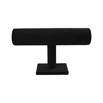 Image of Bracelet Stand Display,Velvet Scrunch Organizer,T Bar Display Holder Organizer,Jewelry Stand,Hair Band,Scrunchies,Bangle Watch Organizer,Bracelet Storage Rack Black