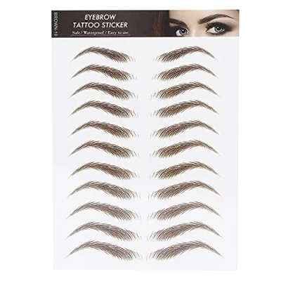 Image of Eyebrow Transfers, Tattoo Sticker Transfer for Women,Eyebrows Stickers Waterproof Long Lasting False Tattoos Peel Off Instant Women Girls Makeup(BROWN 10)