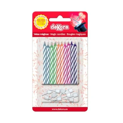 Image of Dekora 10 Colourful Magic Birthday Candles