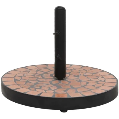 Image of vidaXL Parasol Base Terracotta Round 12 kg