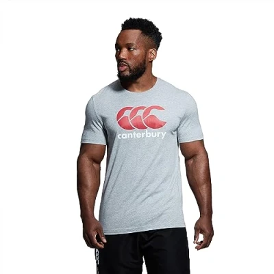 Image of Canterbury Mens CCC Logo Tee T Shirt Classic Marl/Red/White XS