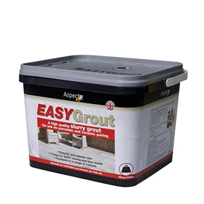 Image of EASYGrout Slurry Patio Grout For Outdoor &amp; Indoor Ceramic Or Porcelain Floor Tiles 15kg Flowable All Weather Paving Jointing Compound Easy Mix With Water, Covers Up To 20m² Argent