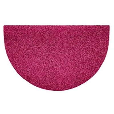 Image of Nicoman Embossed Halfmoon Half Circle Door Mat Dirt Trapper Jet Washable Doormat 70x44cm (Pink, PLAIN) Use Indoor or Sheltered Outdoor