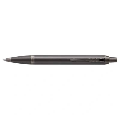Image of Parker IM Monochrome Ballpoint Pen Gun Metal Finish and Trims Medium Point with Blue Ink Gift Box