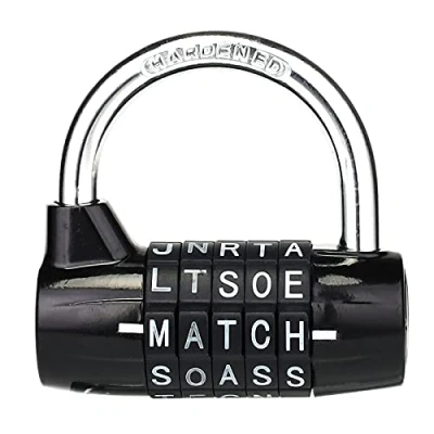 Image of Gym Locker Lock,5 Letter Word Lock, Combination Lock,Safety Padlock for School Locker,Sports Locker,Fence,Toolbox,Case,Hasp Storage