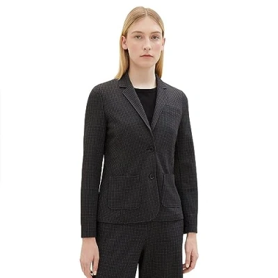 Image of TOM TAILOR Women&#039;s 1038711 Blazer, 33237 grey Black Tiny Ck Check, M