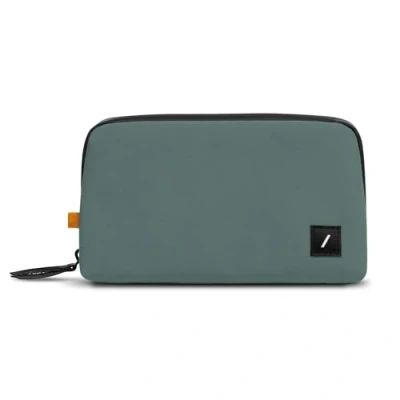 Image of Native Union Stow Lite Organizer W.F.A Tech Minimalist Travel Pouch Made of Recycled Materials for Everyday Accessory Storage &amp; Protection Stores Cables, Chargers More (Slate Green)