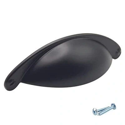 Image of M4TEC Cup Kitchen Cabinet Door Handles Cupboards Drawers Bedroom Furniture Pull Handle Black. VD9 Series: 64 mm