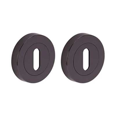 Image of HANDLEZONE® 2 Pack Keyhole Door Lock Escutcheon Covers Black Nickel