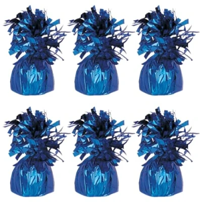 Image of Foil Helium Balloon Weights Pack of 6 Durable &amp; Colourful Royal Blue for Birthdays Parties, Events Celebrations Perfect Weight Holders